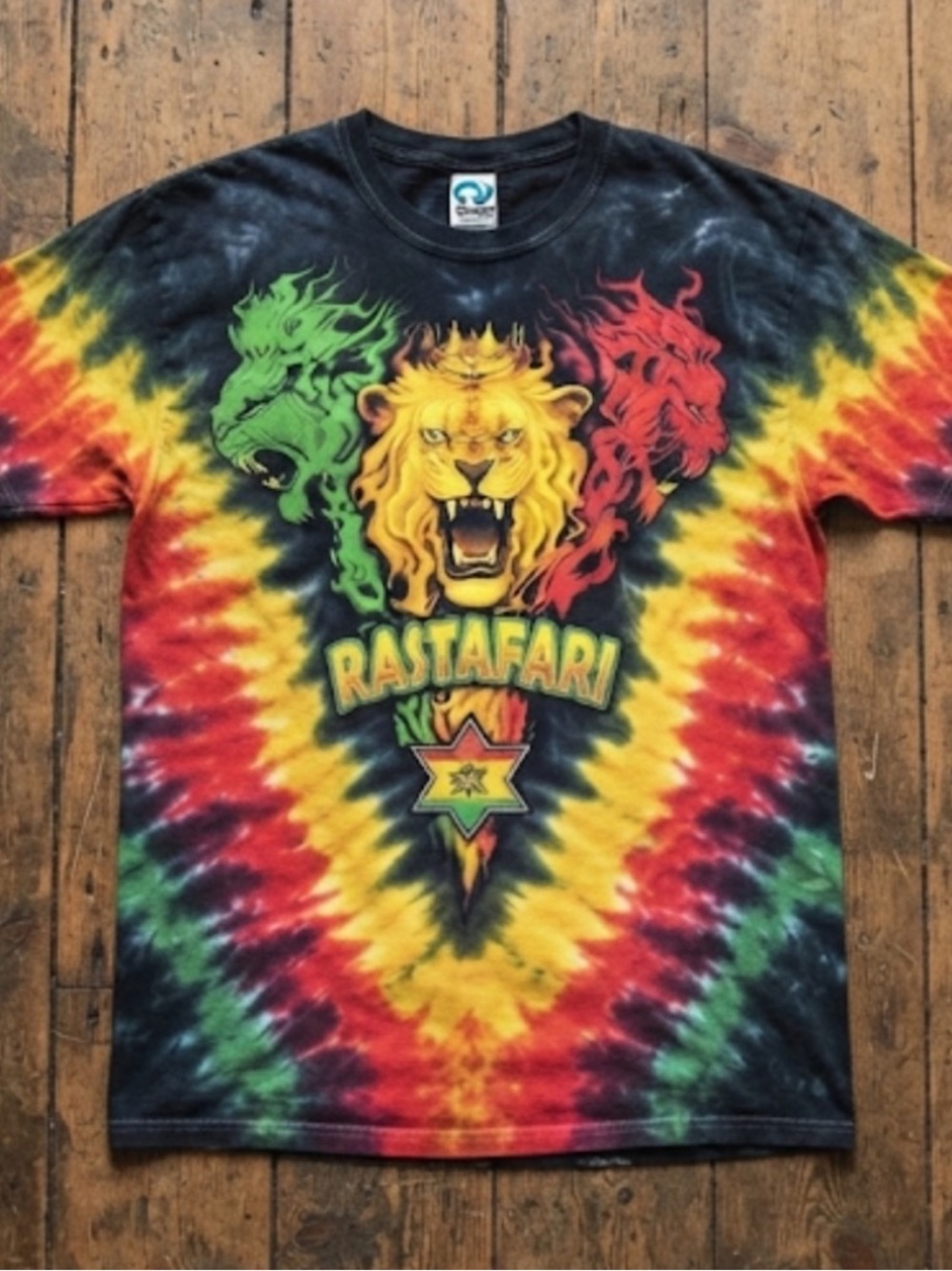 Liquid Blue Rastafari lion shirt
